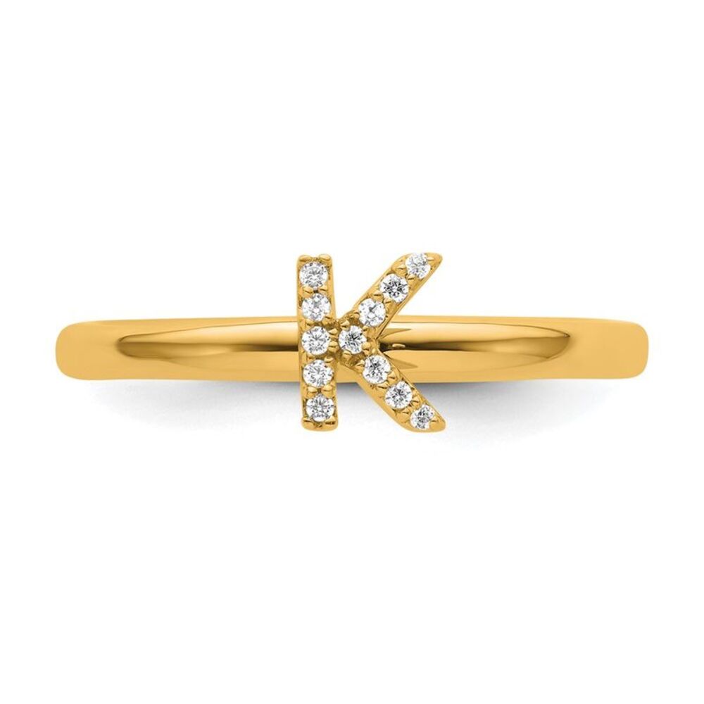 Kazi Luxury 14k Yellow Gold Stackable Diamond Ini… - image 3